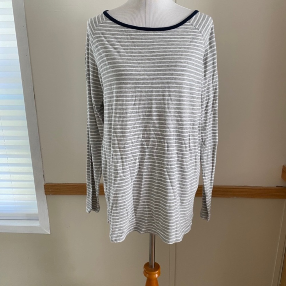 Jag Jeans Classic Long Sleeve Striped Tunic Top